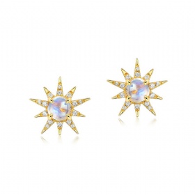 Starburst Moonstone Earrings