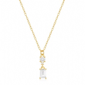 Geometric CZ Pendant Necklace