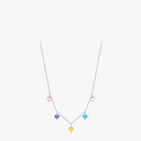 Colorful Heart Charm Enamel Necklace