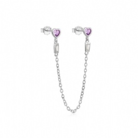 Heart CZ Chain Earrings