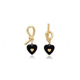 Knot Heart Dangling Earrings