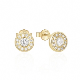 Round Diamond Halo Studs