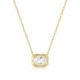 Rectangular Diamond Pendant Necklace