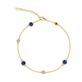 Colored Gems Station Bracelet