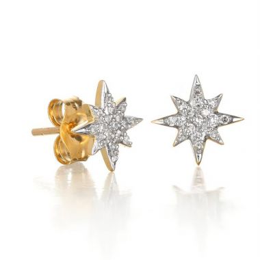 Starburst Diamond Stud Earrings