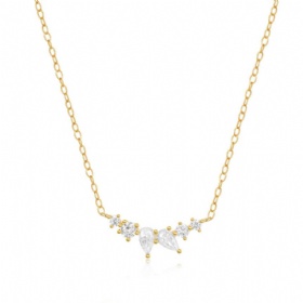 Geometric Teardrop Diamond Necklace