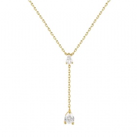 Teardrop Diamond Lariat Necklace